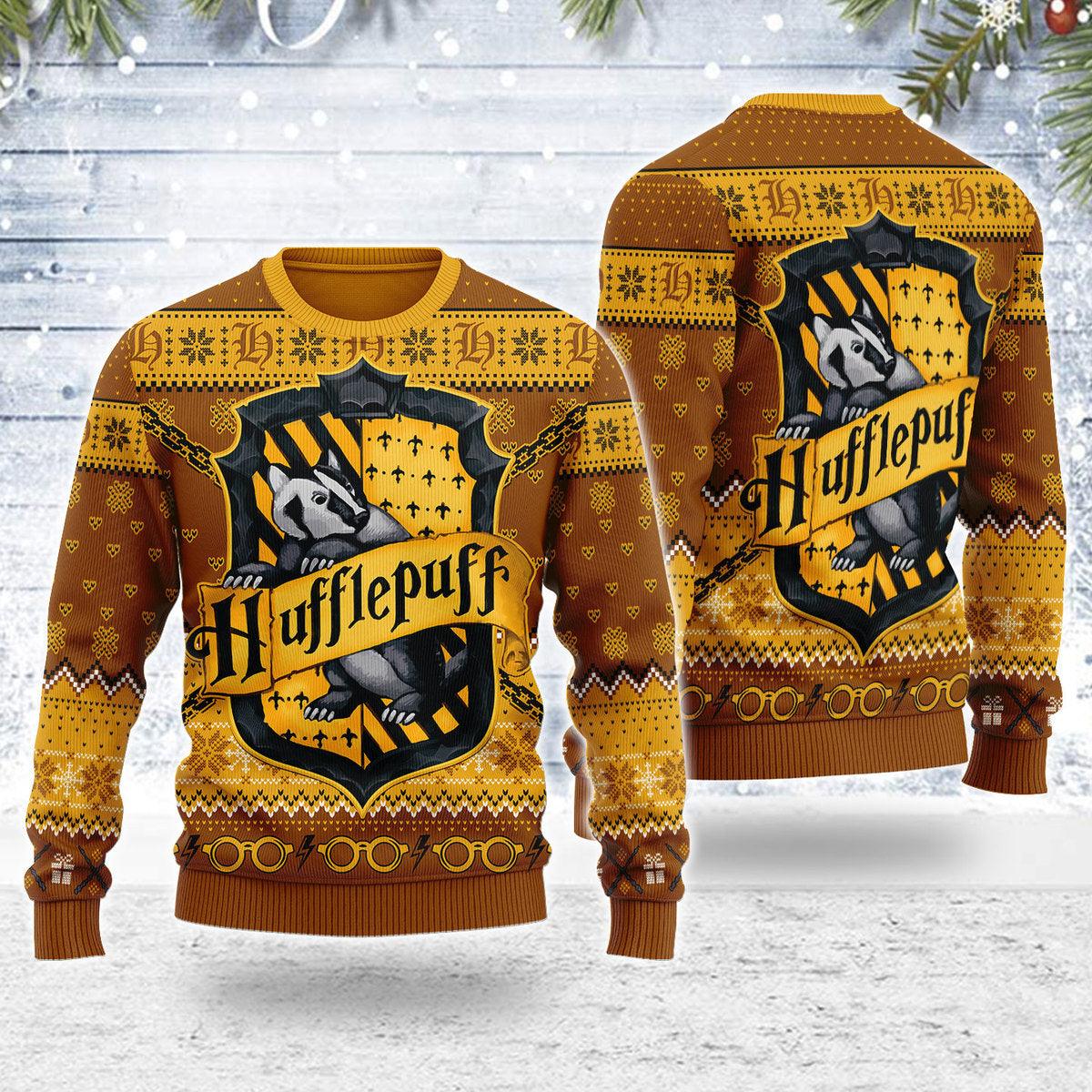 gearhomie ho ho hufflepuff christmas sweater gearhomie com 1