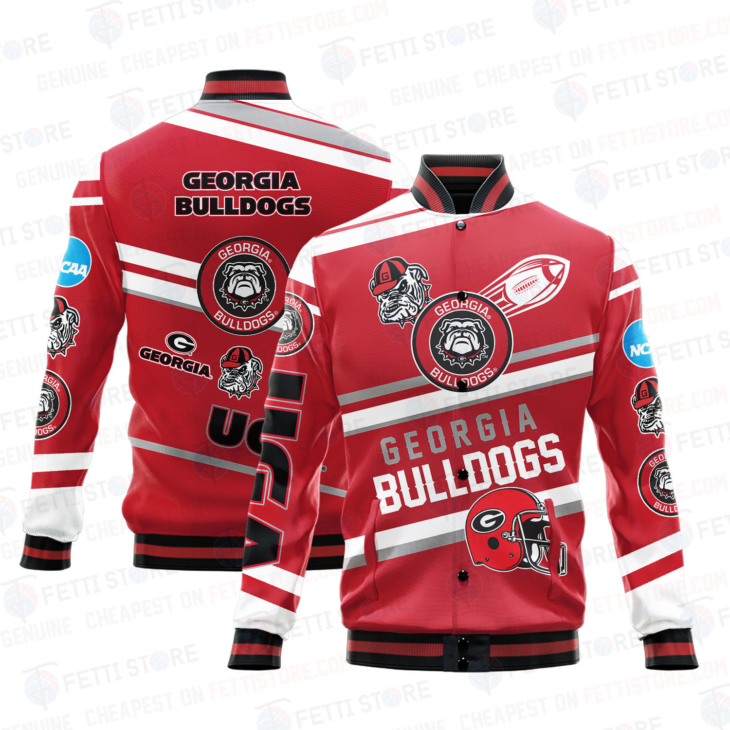 georgia bulldogs baseball baseball varsity jacket baseball jacket all over print wf yntw5