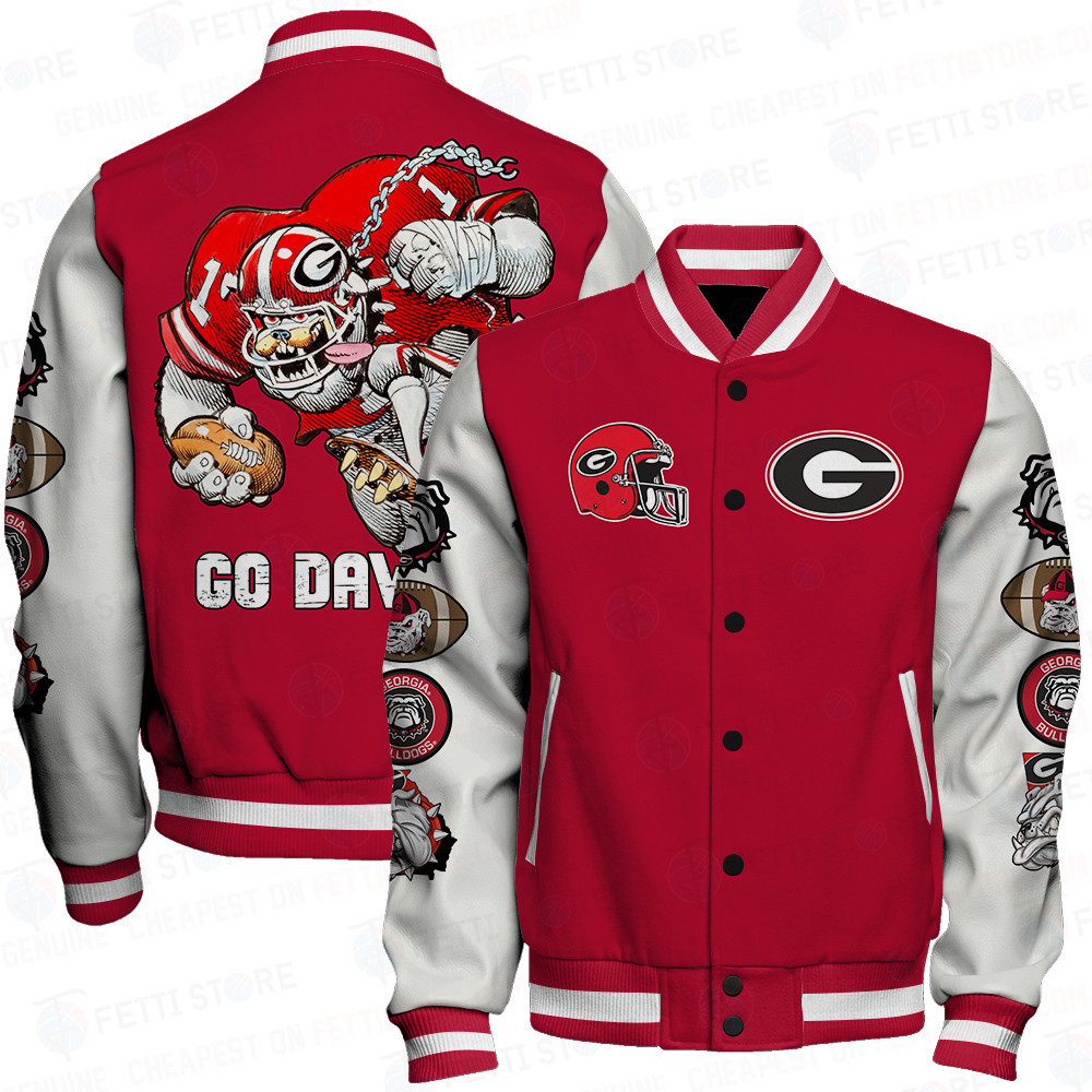 georgia bulldogs ncaa football baseball varsity jacket baseball jacket all over print stm dyo0k