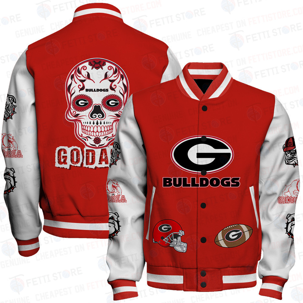 georgia bulldogs ncaa football baseball varsity jacket baseball jacket all over print stm hpxmf