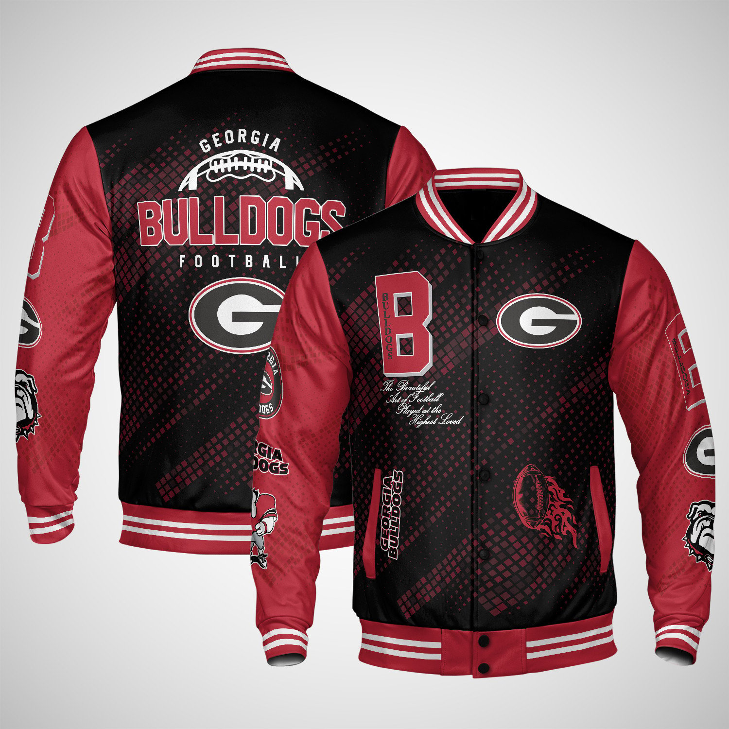 georgia bulldogs varsity jacket baseball jacket all over print wf so0qp