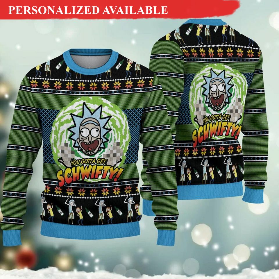 get schwif rick and rickandmorty ugly christmas sweater 7286