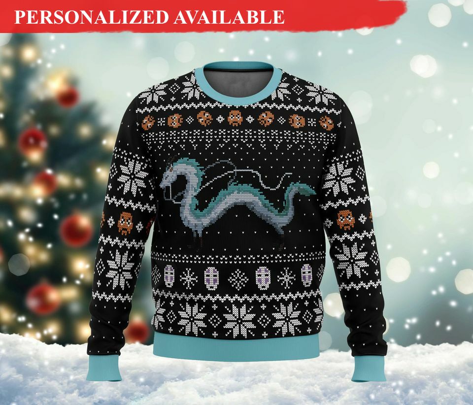 ghibli haku miyazaki ugly christmas sweater 4579