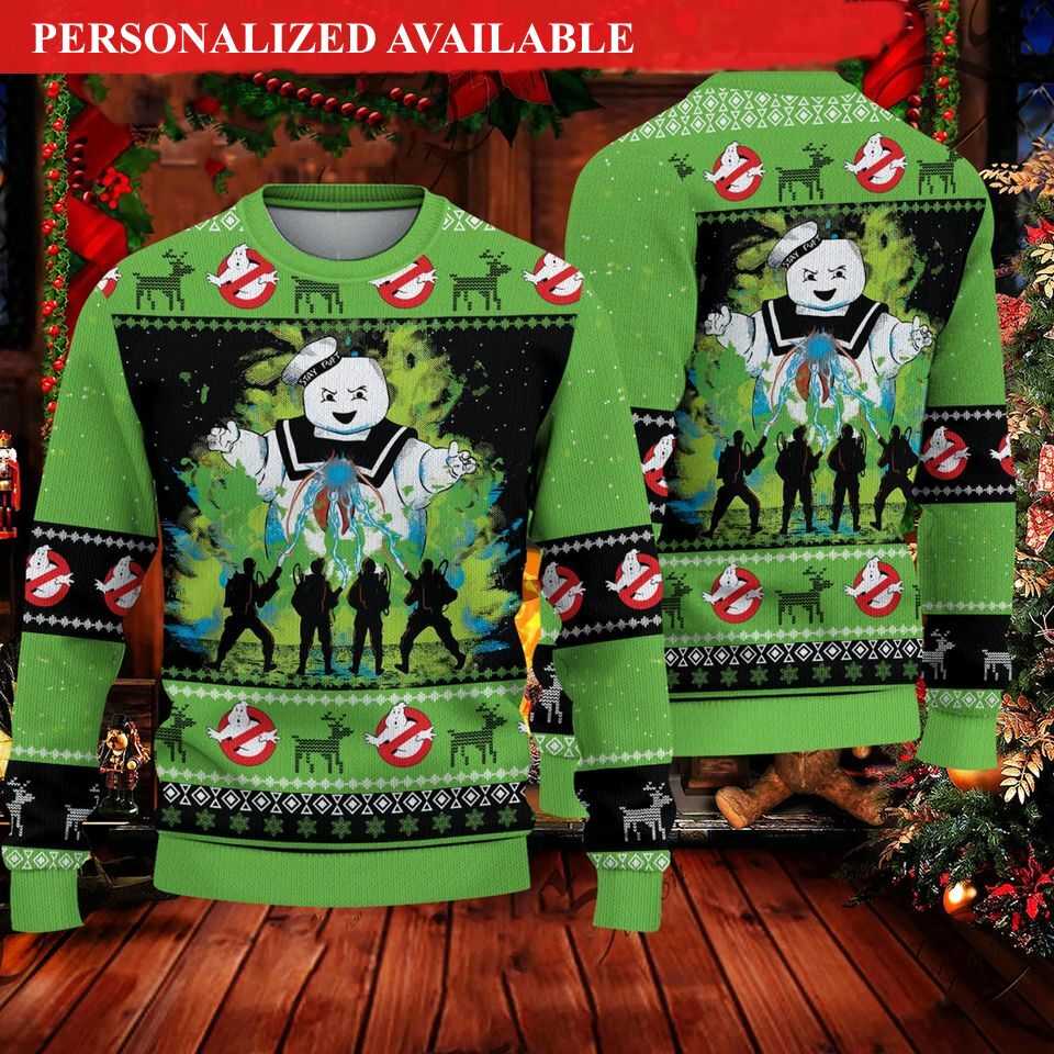 ghostbuster horror christmas ugly sweater 6387