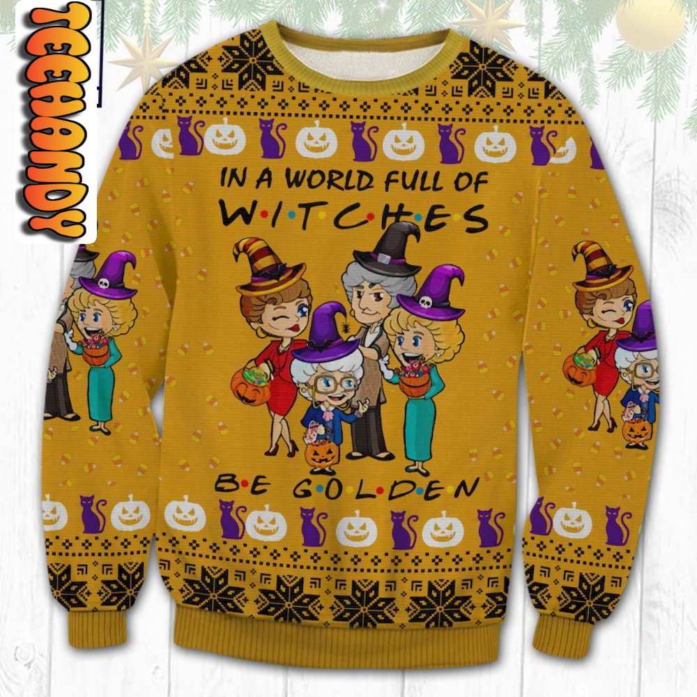 golden girls witches ugly christmas sweater38972