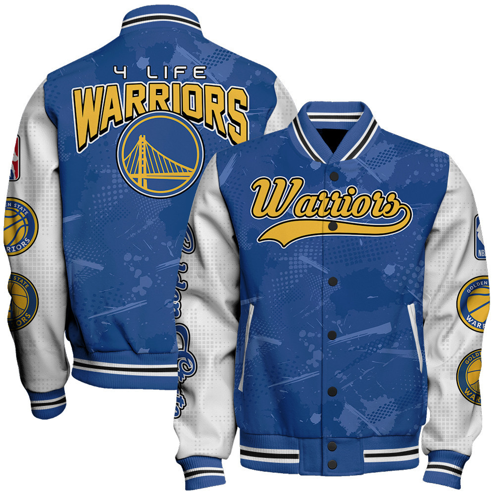 golden state warriors 4 life team logo nba 2024 baseball varsity jacket baseball jacket all over print sfat v17 foo8l