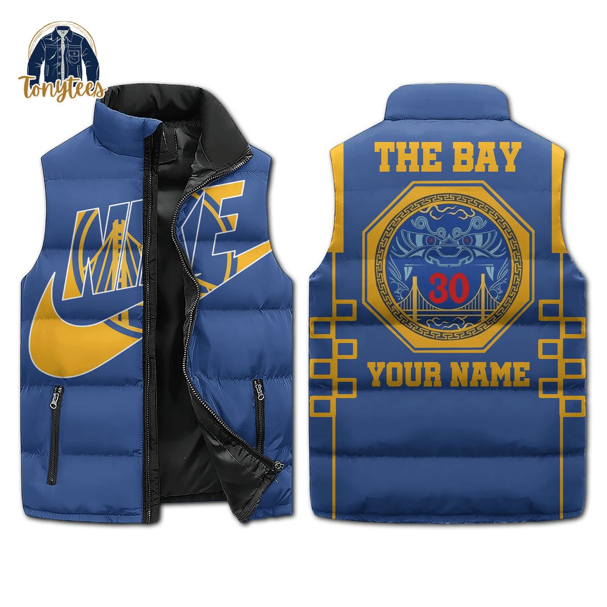 golden state warriors custom name nike puffer sleeveless jacket 1 hjind