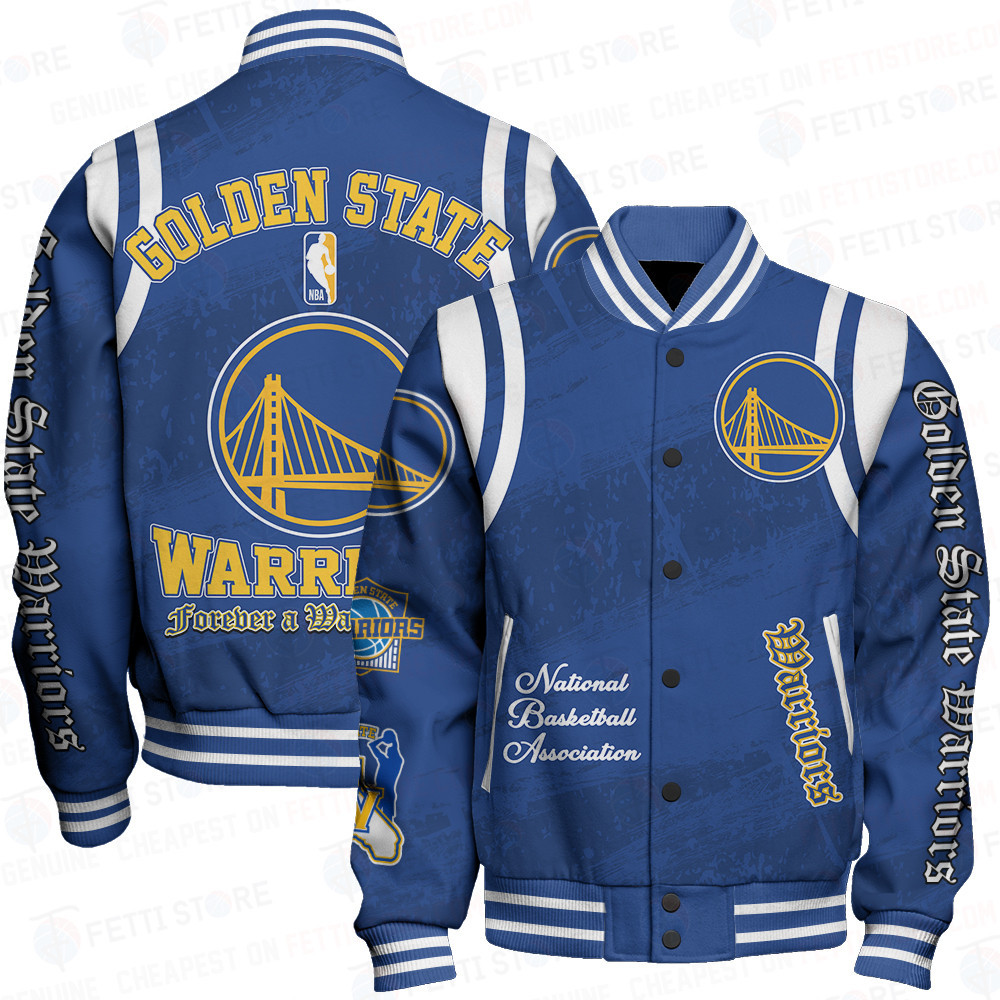 golden state warriors team logo basketball design print baseball varsity jacket baseball jacket all over print sfat v26 zwxnl