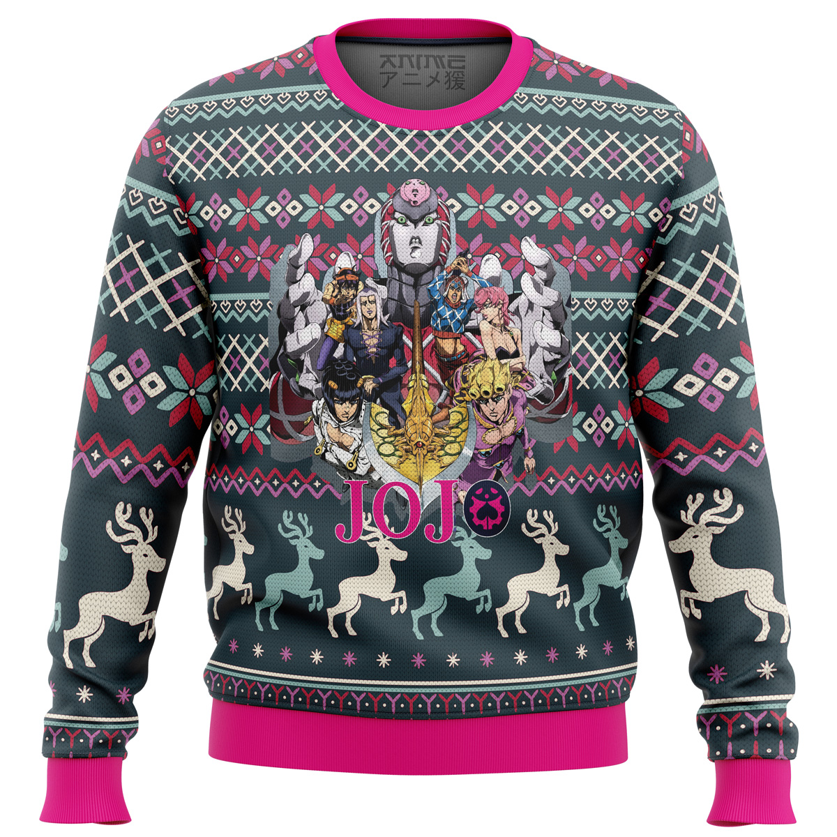 golden wind jojos bizarre adventure ugly christmas sweater 0jlrw