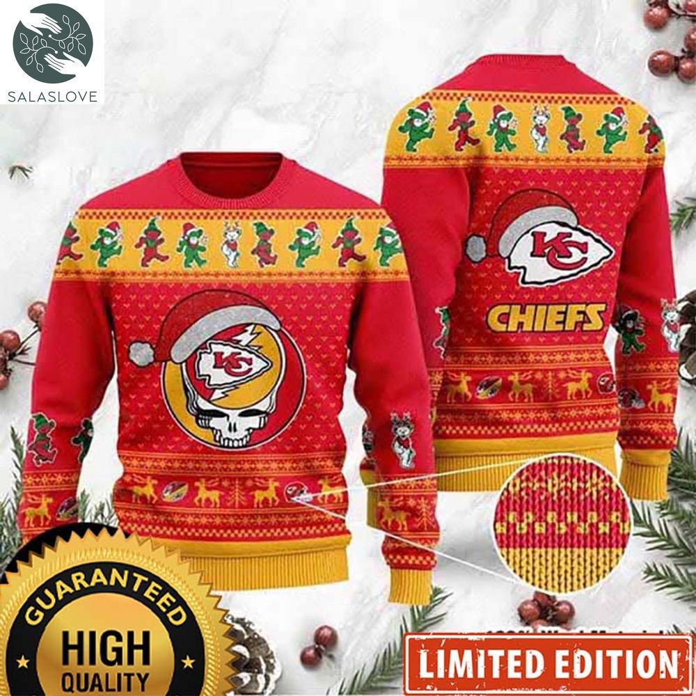 grateful dead kansas city chiefs santa hat logo sweater 2023 ht220908 1 egwiss