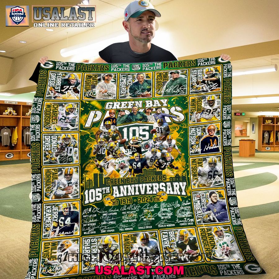 green bay packers 105th anniversary 1919 2024 special quilt blanket 1 MD33L