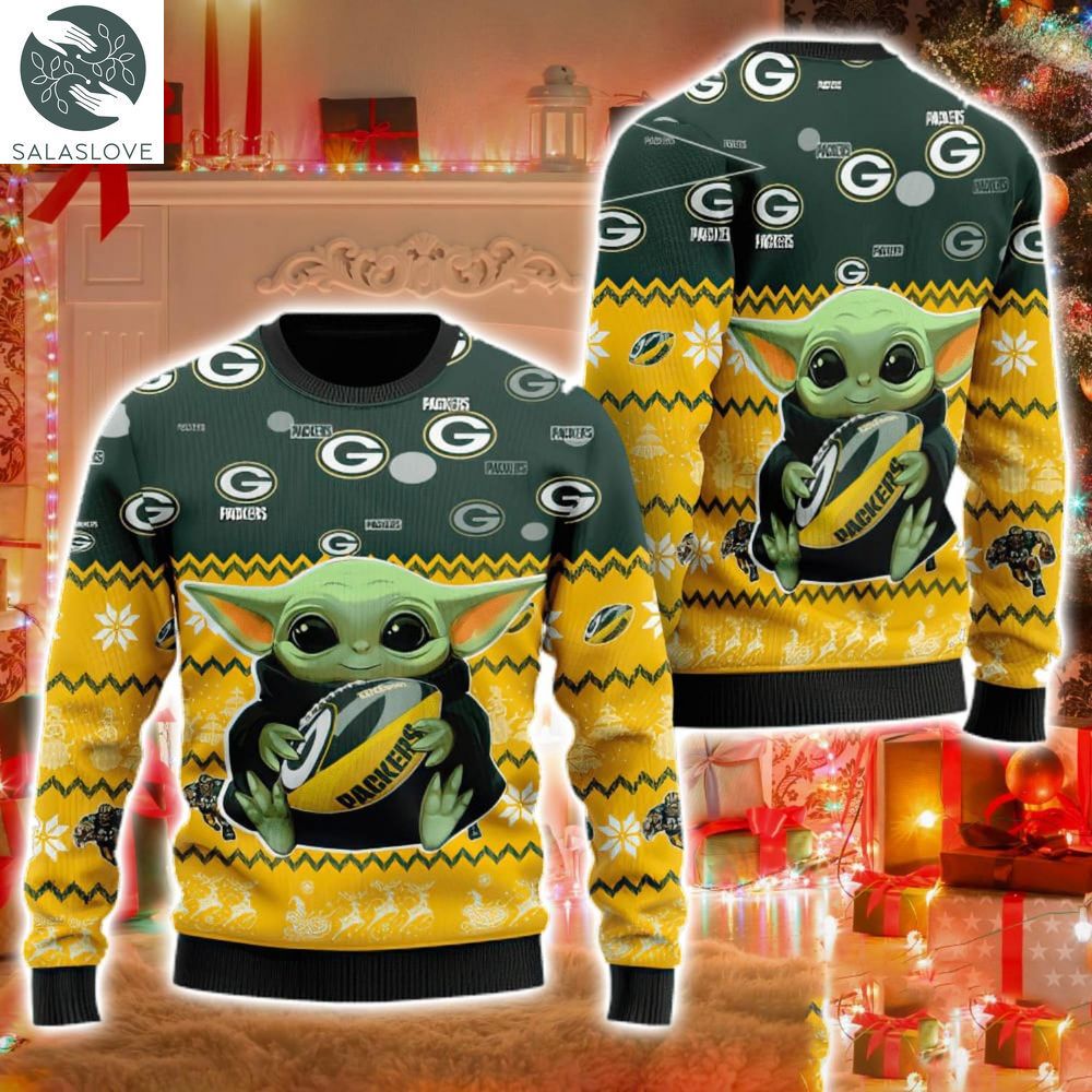 green bay packers baby yoda lover american football ugly christmas sweater ht131010 1 idwl0s