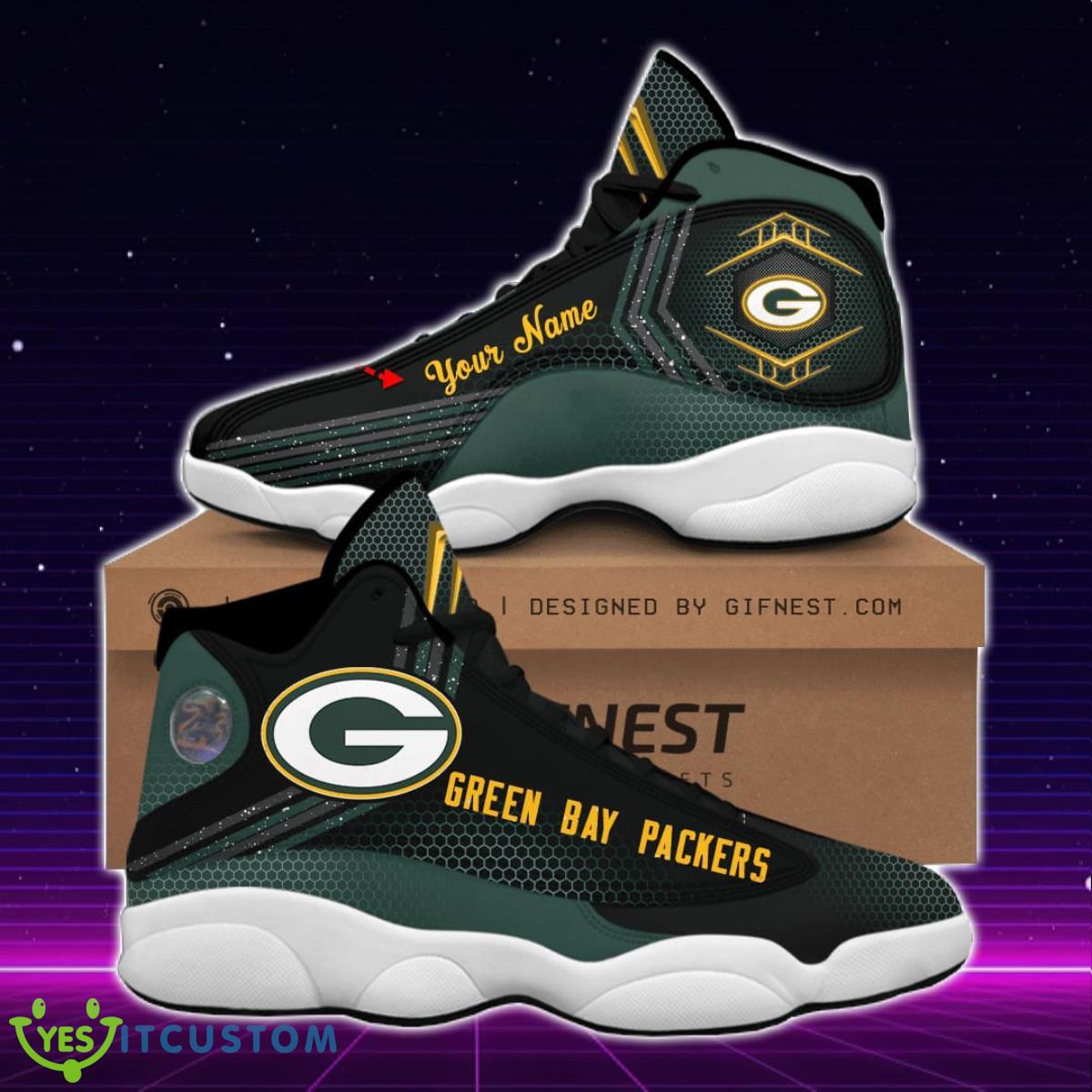 green bay packers jordan 13 sneakers custom name special gift for men and women