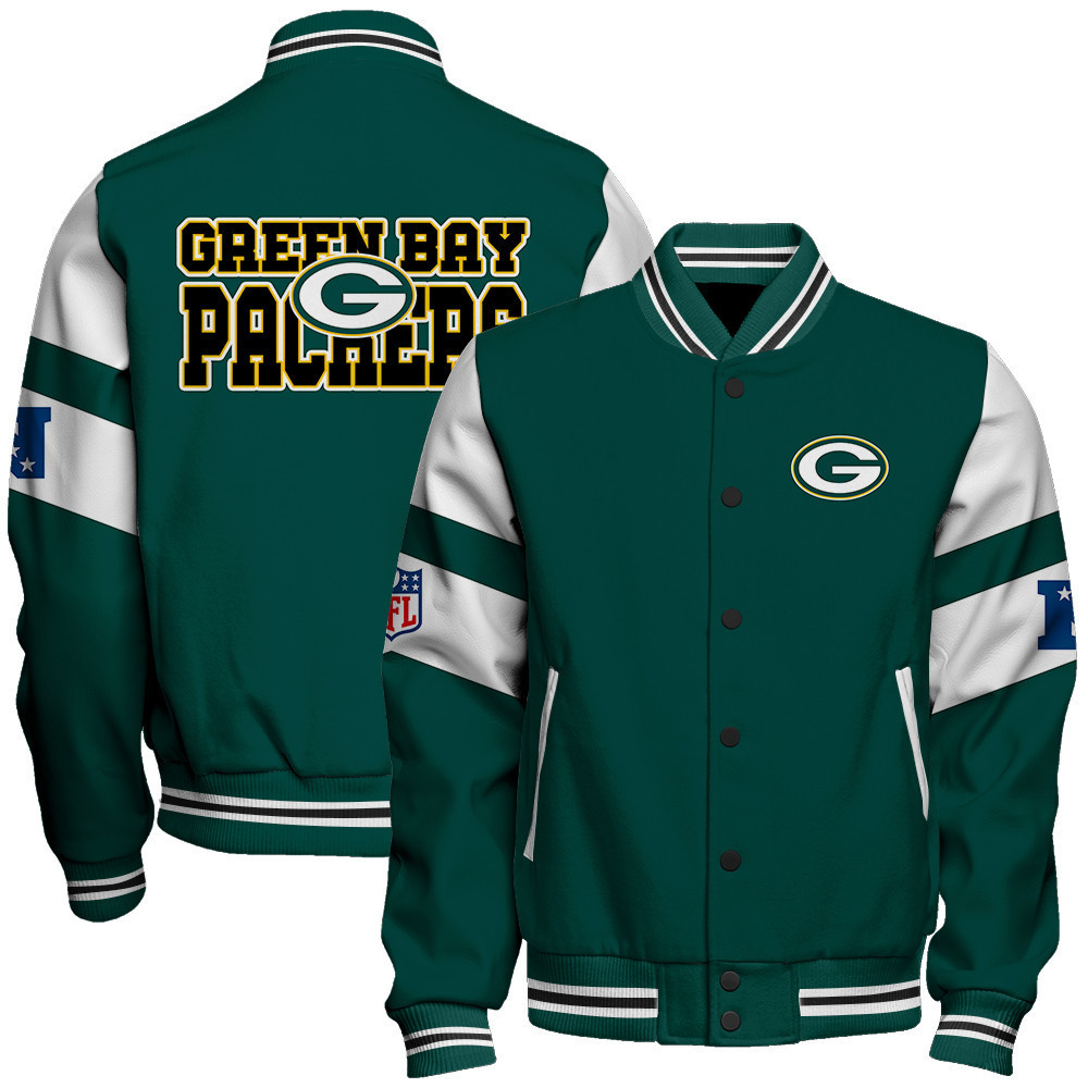 green bay packers nfl 2024 national football conference unisex baseball varsity jacket baseball jacket all over print v11 w0owe