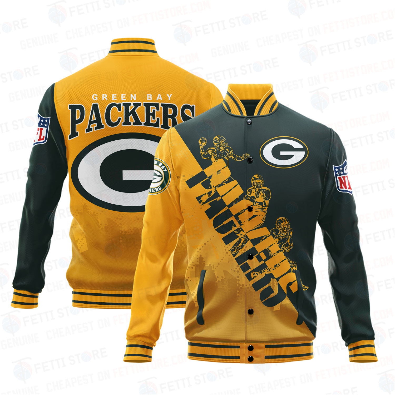 green bay packers nfl baseball varsity jacket baseball jacket all over print shdl chlrz