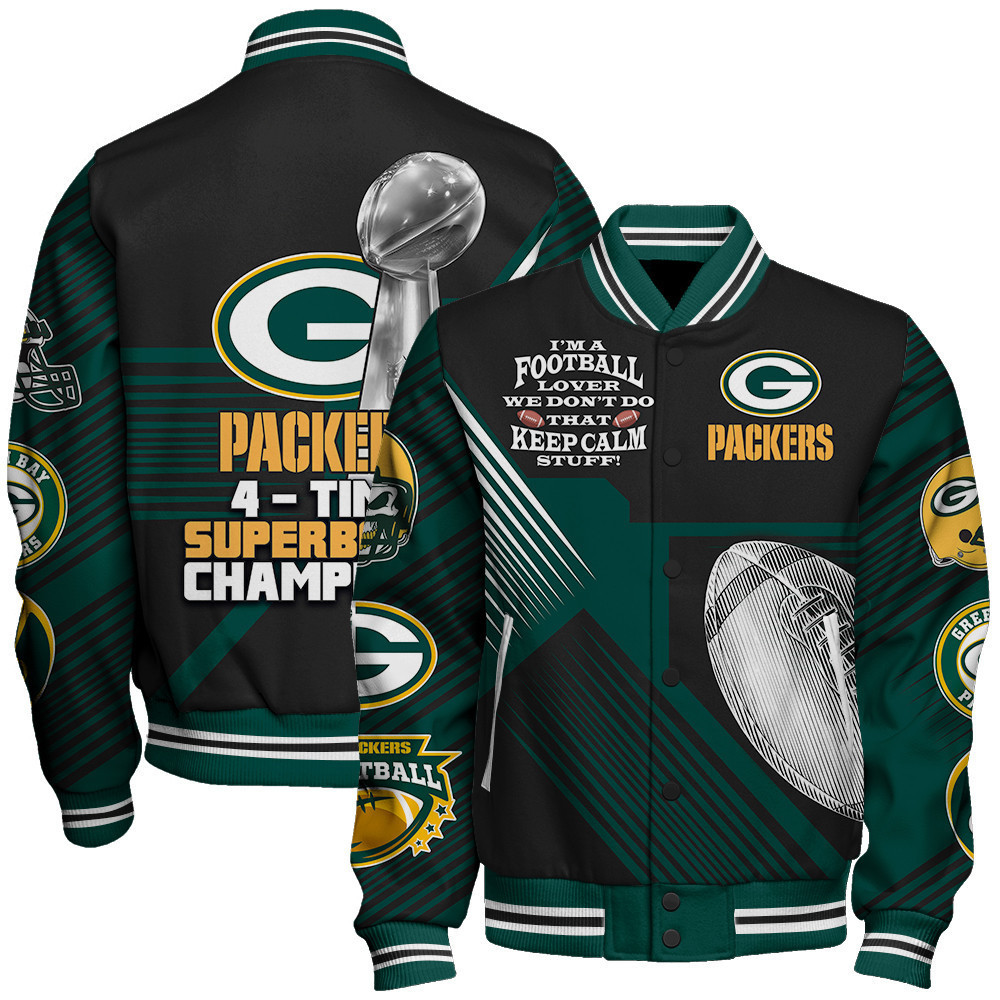 green bay packers nfl baseball varsity jacket baseball jacket all over print stm v2 gbwih