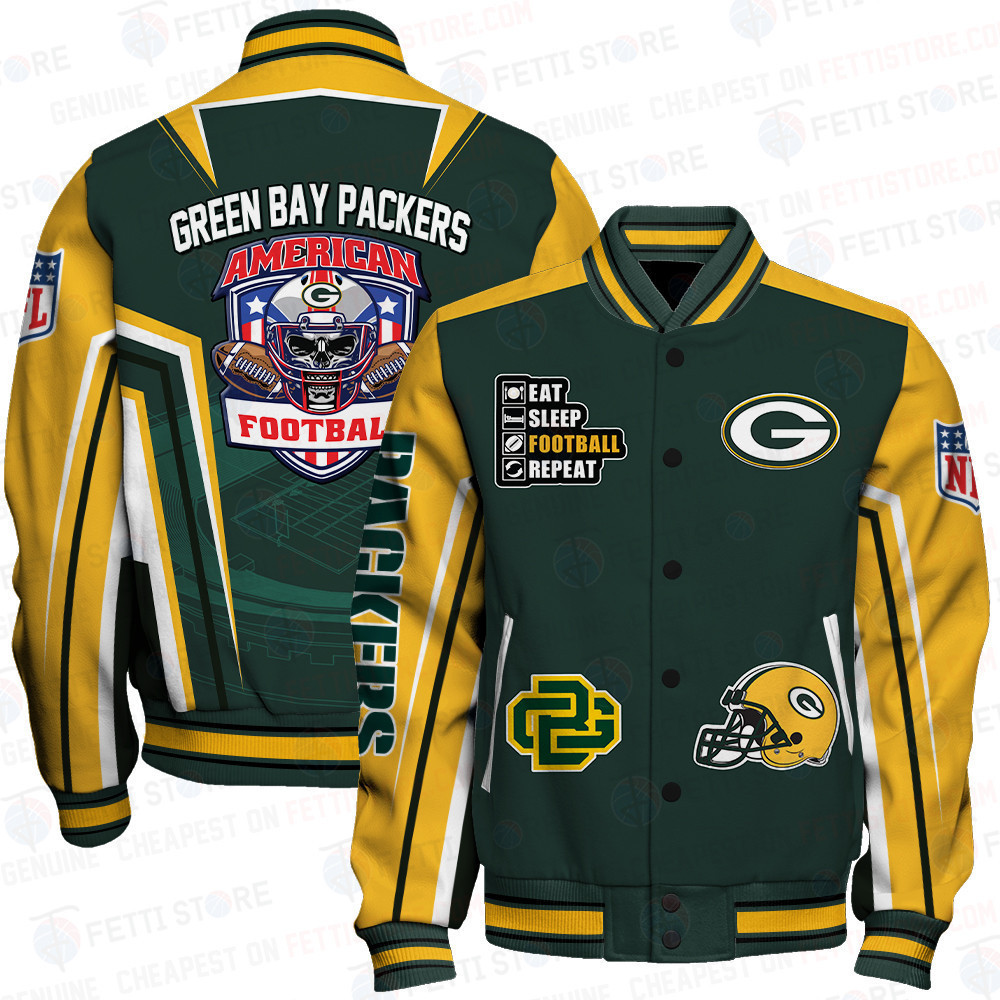 green bay packers nfl baseball varsity jacket baseball jacket all over print stm v4 uztvs