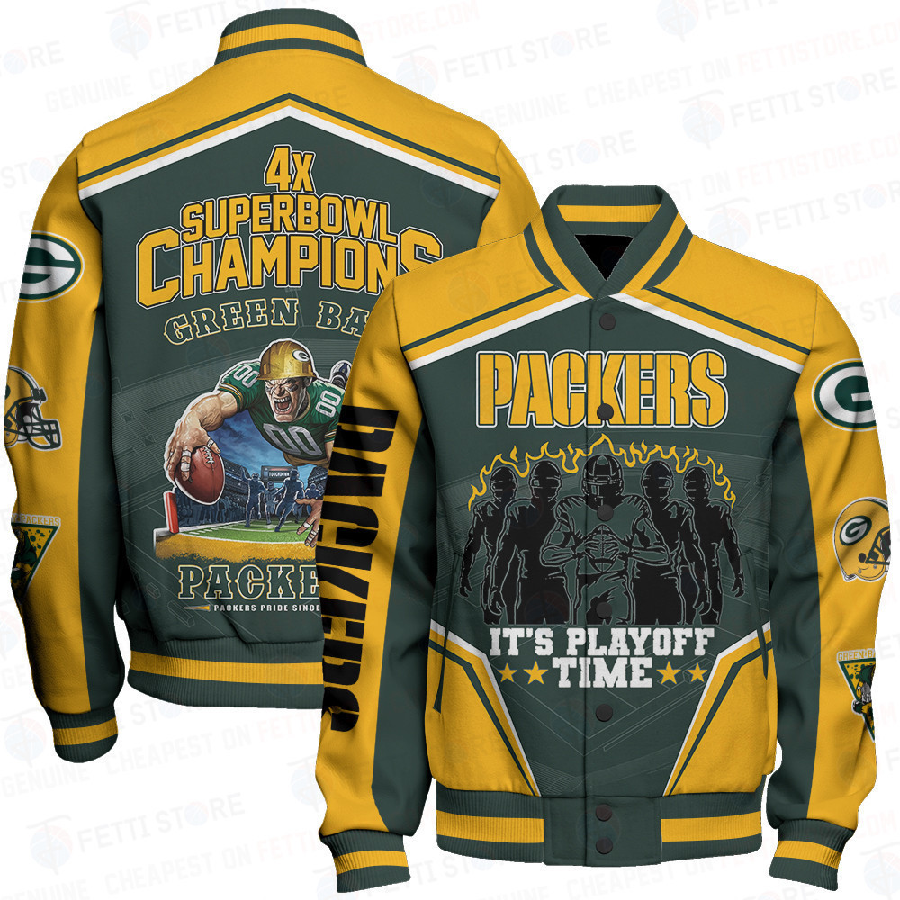 green bay packers nfl baseball varsity jacket baseball jacket all over print stm v6 gaftz