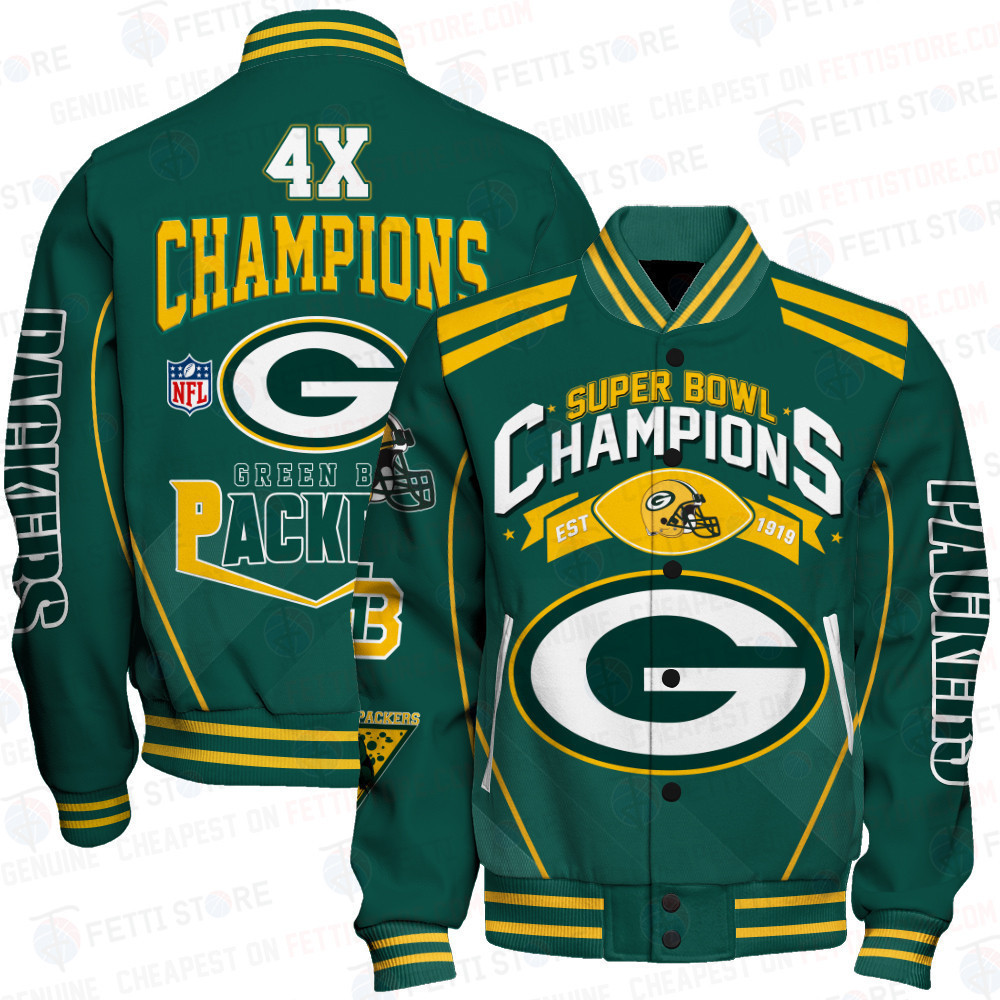 green bay packers nfl champions baseball varsity jacket baseball jacket all over print dc0bg