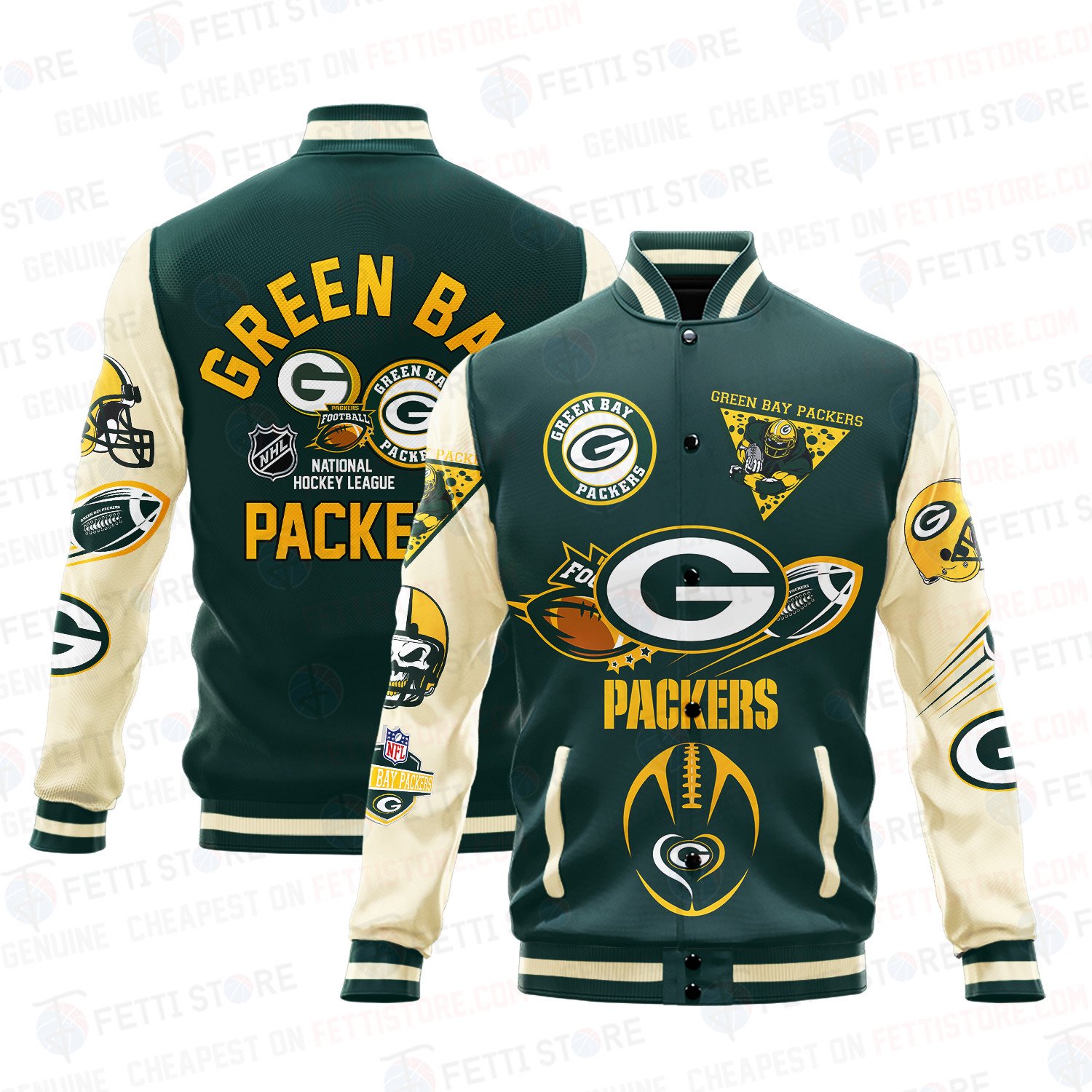 green bay packers pattern varsity jacket baseball jacket all over print wf mcemr