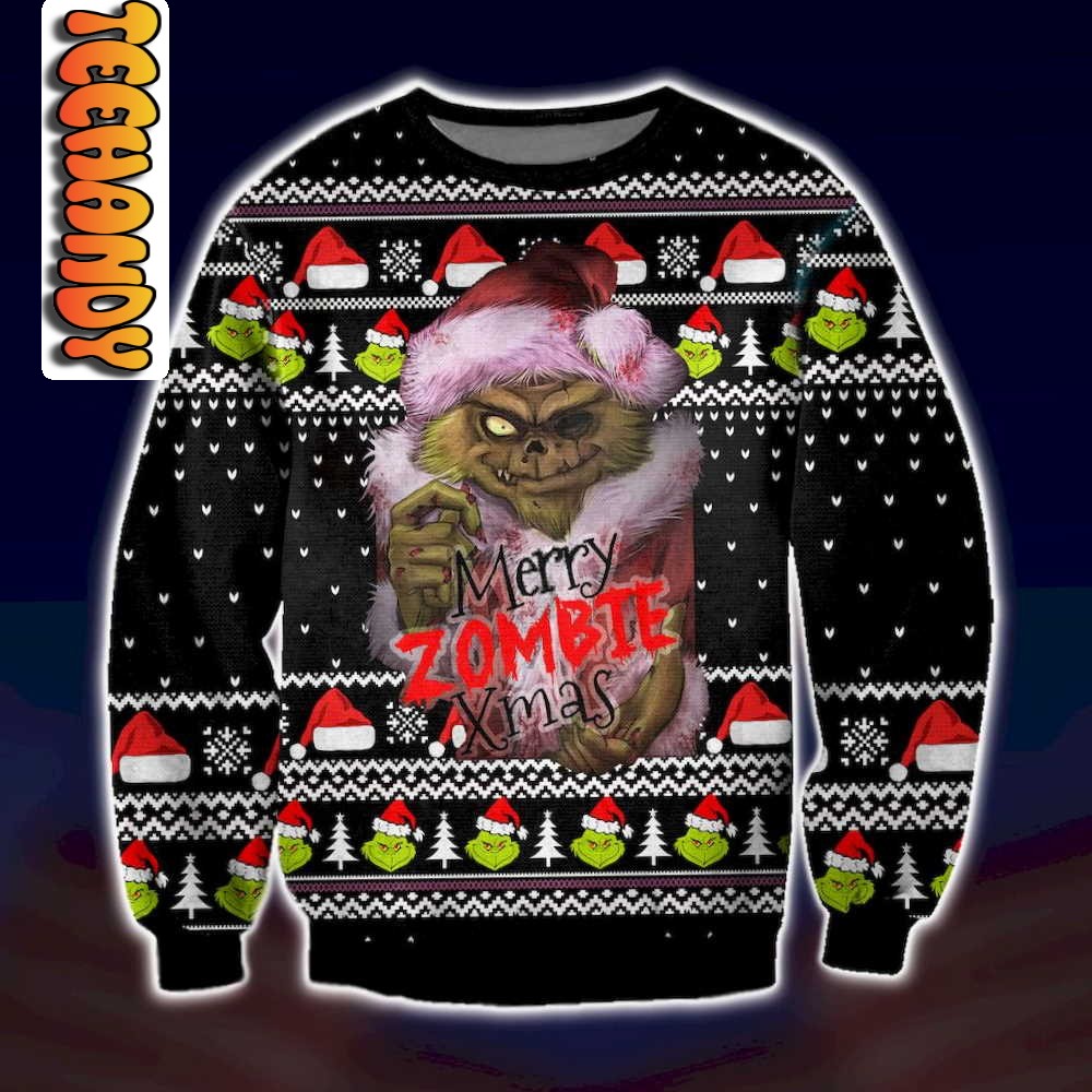 grinch zombie ugly christmas sweater64418