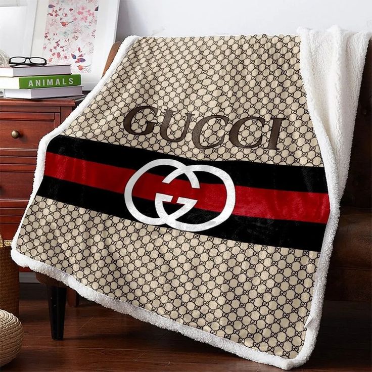 gucci hive pattern red black line brown quilt blanket fleece