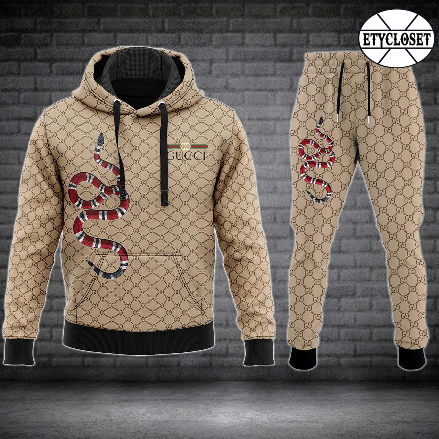 gucci snake hoodie sweatpants pants luxury brand clothing clothes type 80 hoodie outfit ideals for men and women 20231207094828918