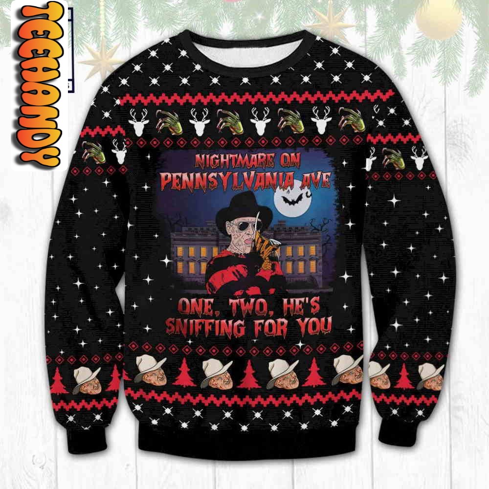 halloween nightmare freddy krueger ugly christmas sweater80493