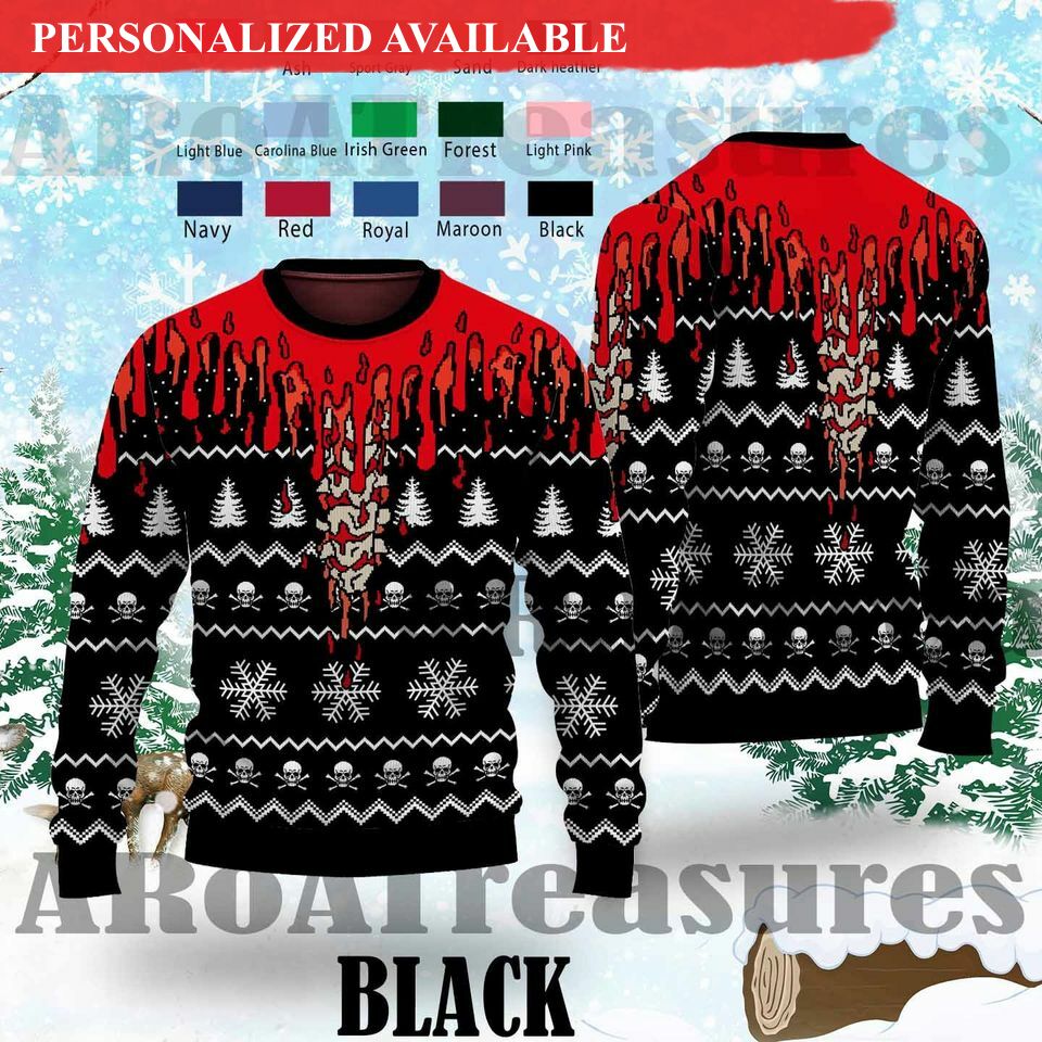 halloween horror christmas ugly sweater 6540