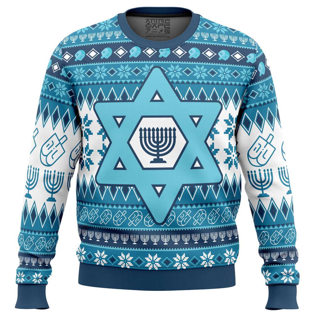 hanukkah Ugly Christmas Sweater front mockup