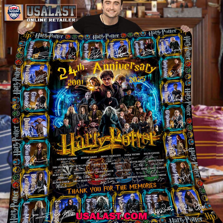 harry potter 24th anniversary 2001 2025 special quilt blanket 1 LINU3