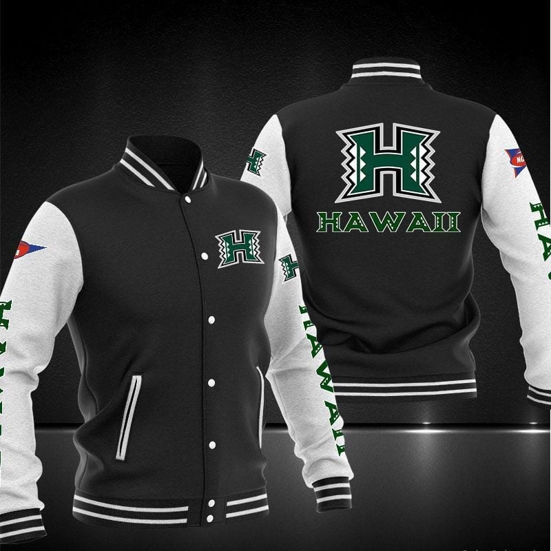 hawaii rainbow warriors ncaa team logo baseball varsity jacket baseball jacket all over print 5h3ut