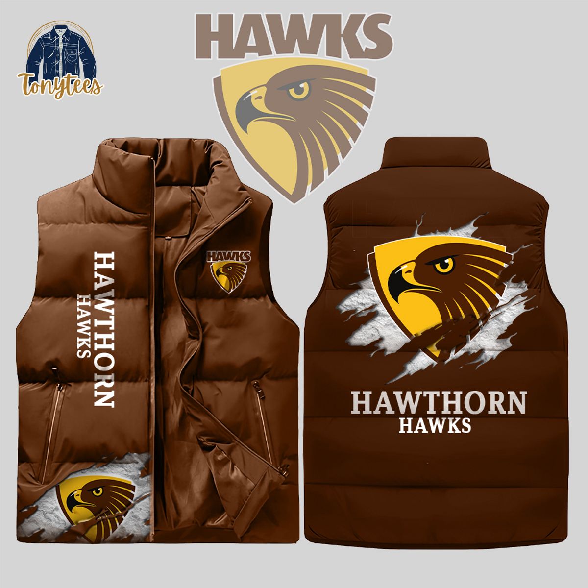 hawthorn football club hawks afl sleeveless jacket 1 spgq7