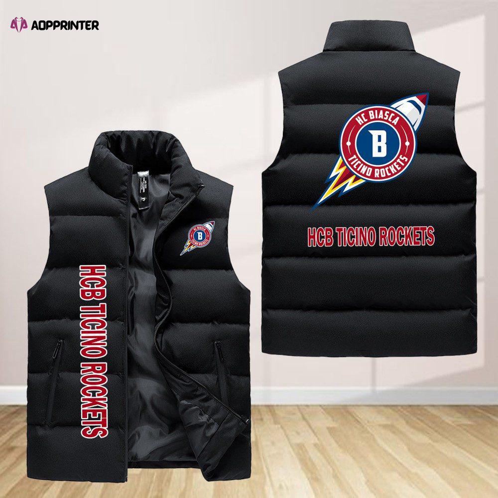 hcb ticino rockets sleeveless puffer jacket custom for fans gifts