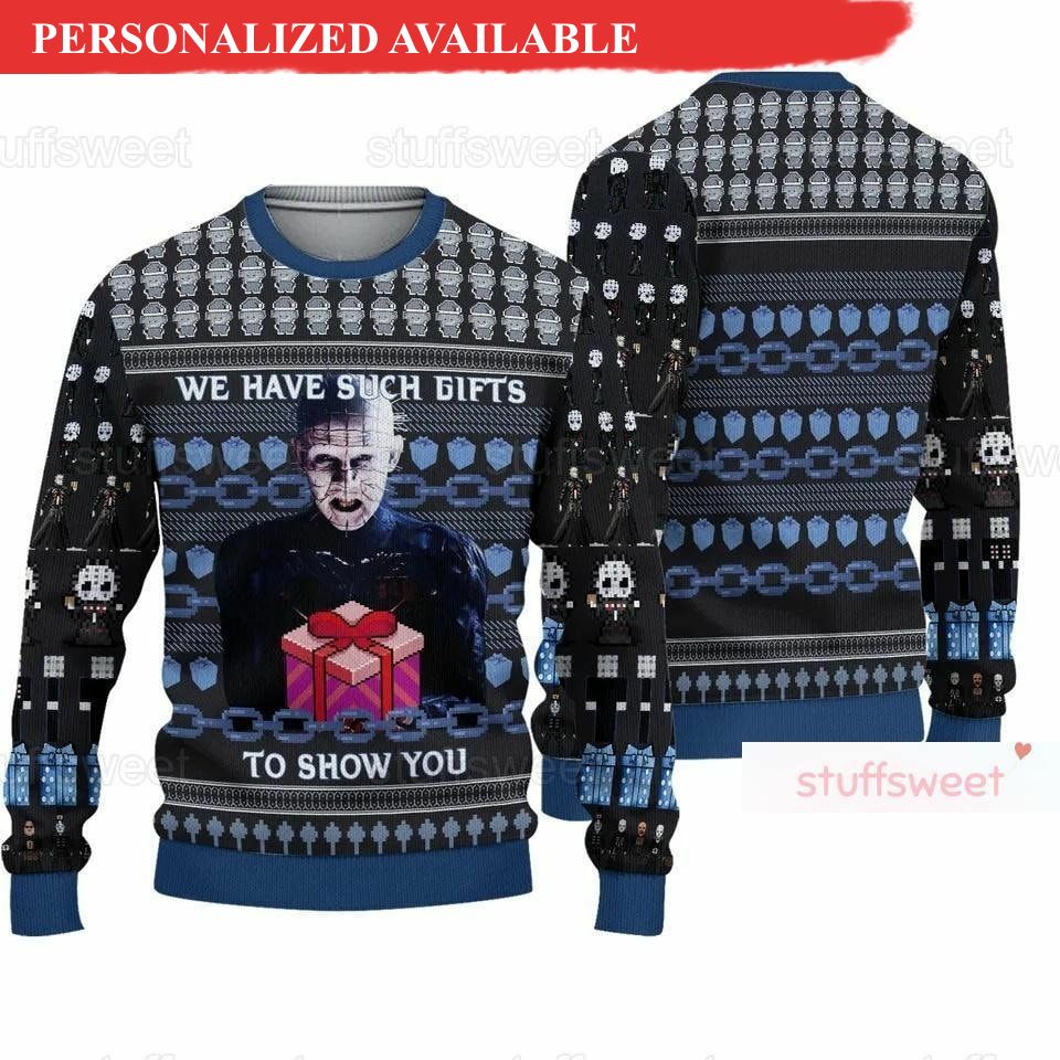 hellraiser pinhead horror christmas ugly sweater 3037