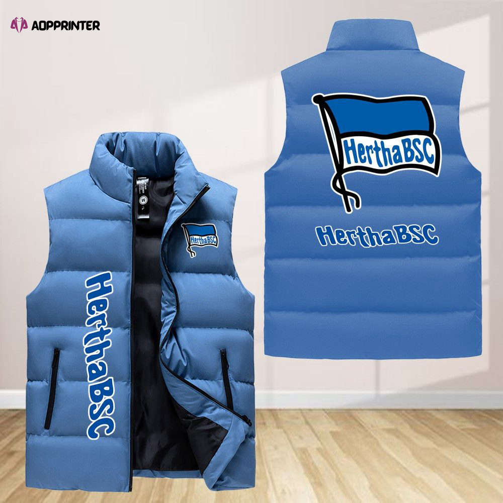 hertha bsc sleeveless puffer jacket custom for fans gifts