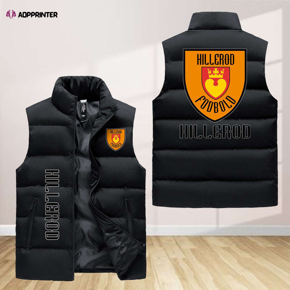 hillerod fodbold sleeveless puffer jacket custom for fans gifts