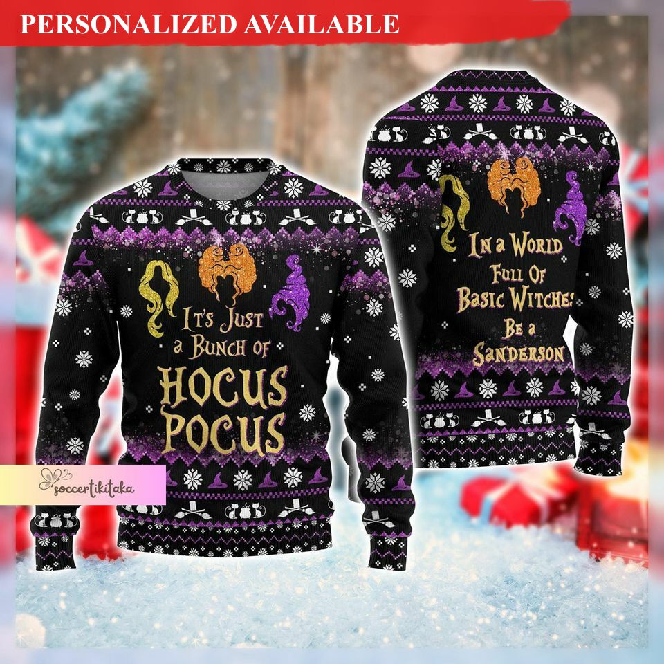 hocus pocus christmas 3d sweater 3551