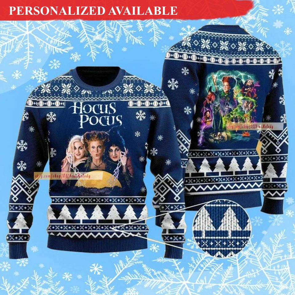 hocus pocus ugly christmas 3d sweater 7339