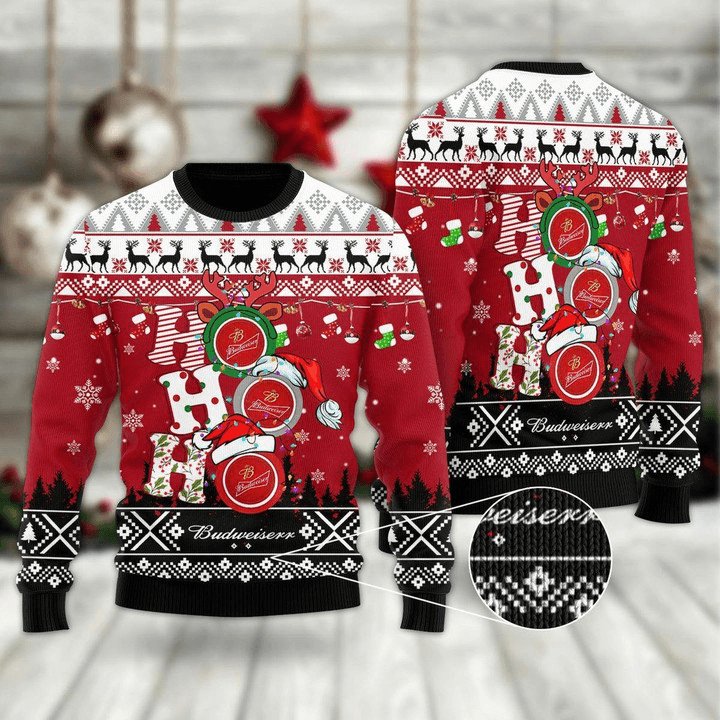 hohoho budweiser beer christmas sweater flexiquor com 913429