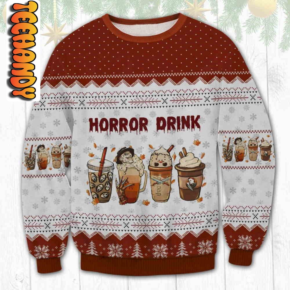 horror drink in halloween ugly christmas sweater61373