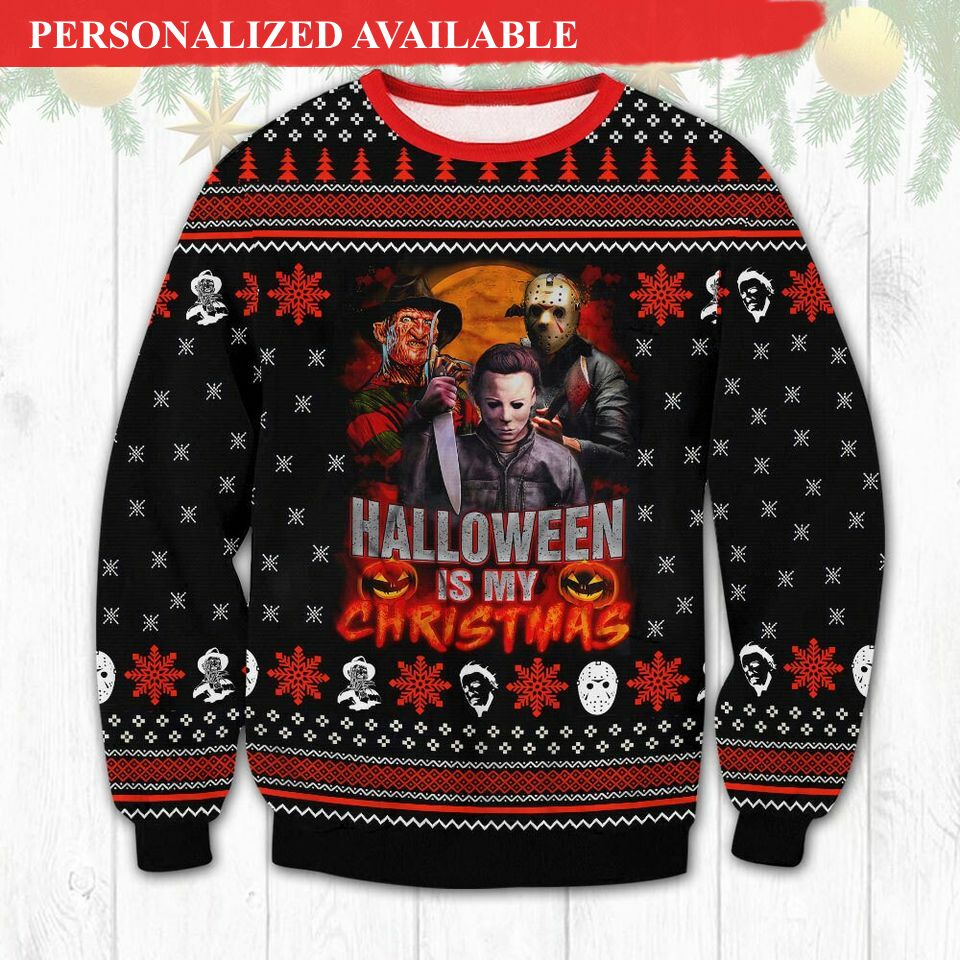 horror halloween is my christmas ugly sweater 6915