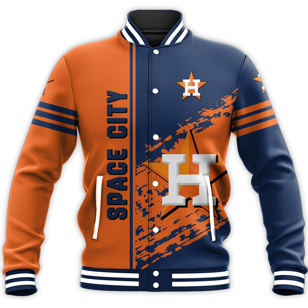 houston astros baseball jacket button up zipper hooded all over print quarter style mlb qgeeb