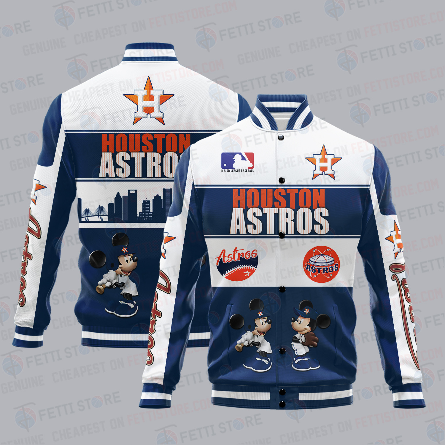 houston astros city and logo pattern print baseball varsity jacket baseball jacket all over print gltbs