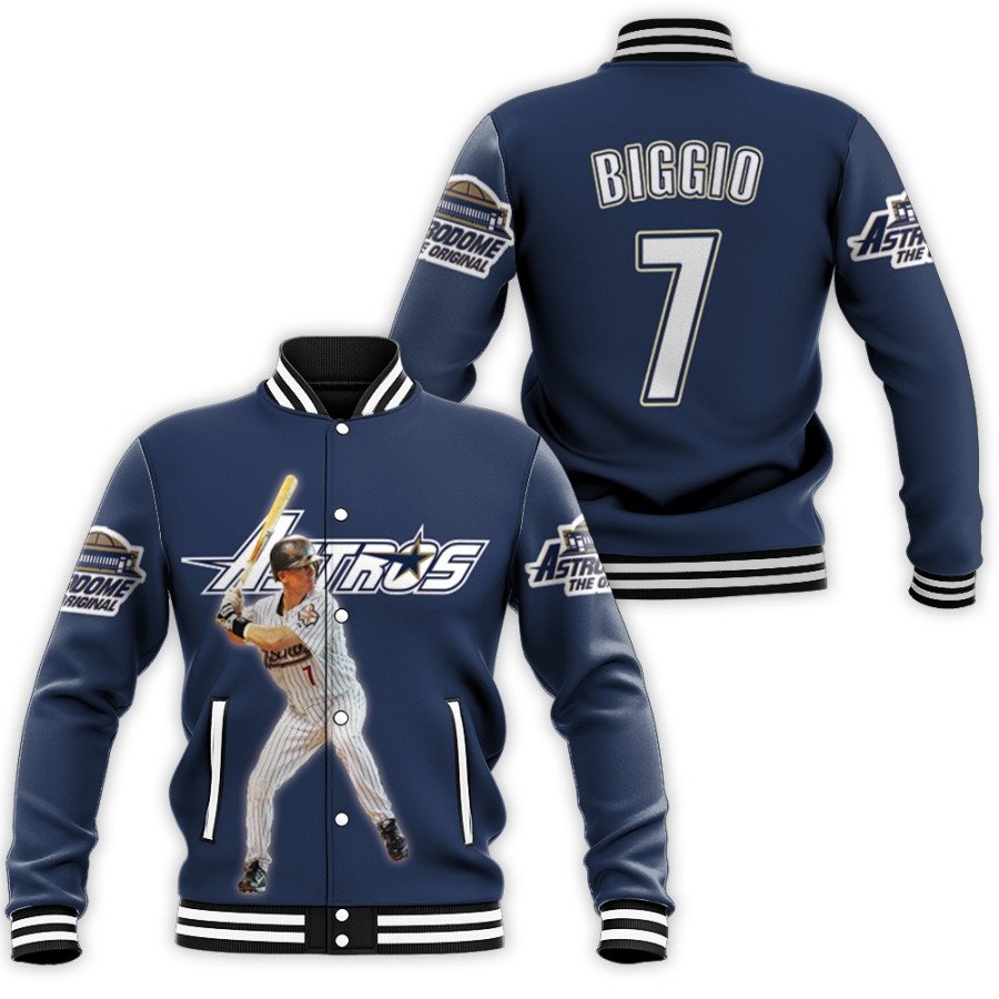 houston astros craig biggio 7 throwback 1994 player navy jersey style gift for astros fans baseball jacket button up zipper hooded all over print mlb su5es