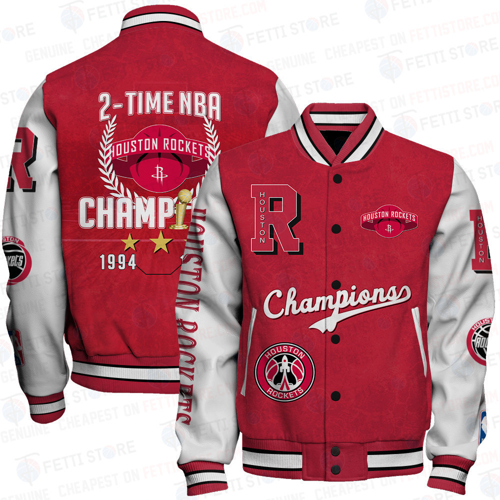 houston rockets 2x champions print baseball varsity jacket baseball jacket all over print sfat v4 rroly