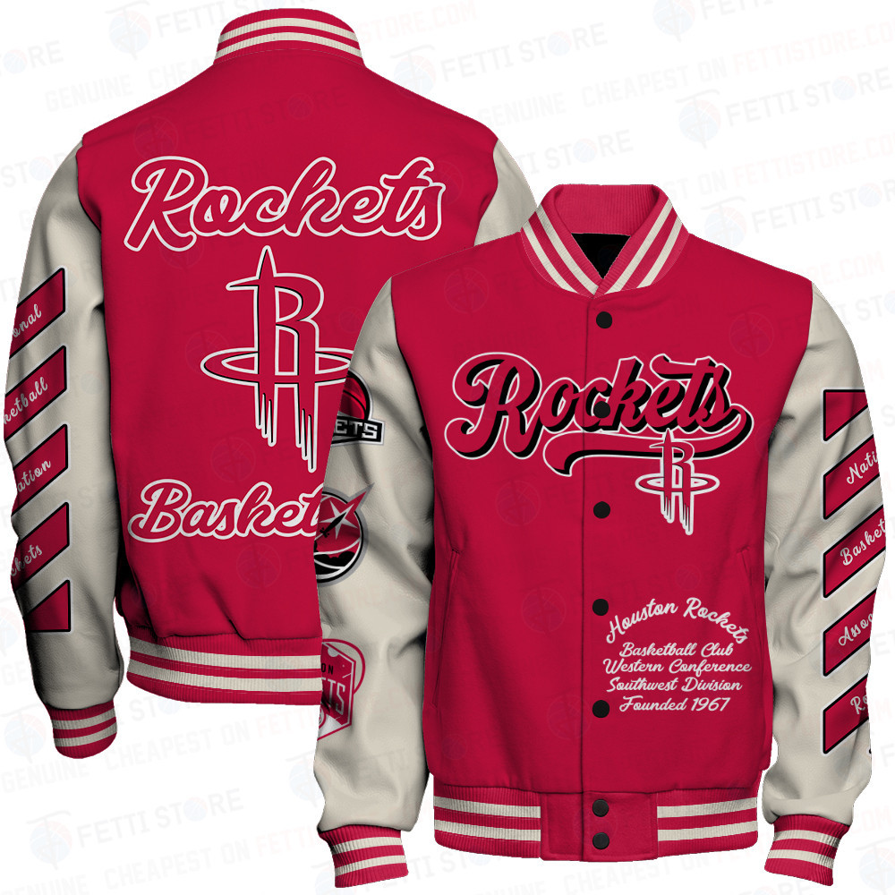 houston rockets nba baseball varsity jacket baseball jacket all over print sfat v14 ux9zq