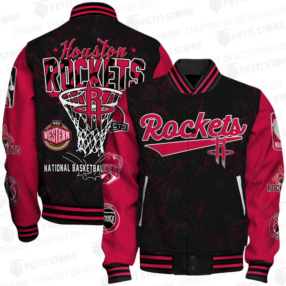 houston rockets nba baseball varsity jacket baseball jacket all over print sfat v20 iovzg