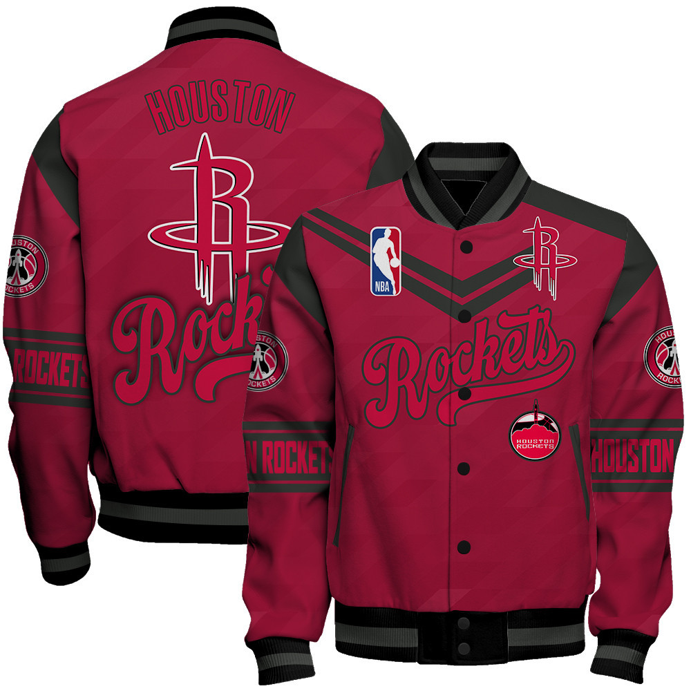 houston rockets nba baseball varsity jacket baseball jacket all over print sfat v9 g8pzf