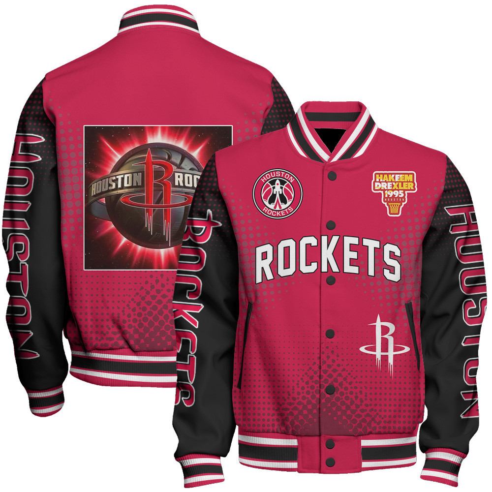 houston rockets nba baseball varsity jacket baseball jacket all over print stm v18 udu1p